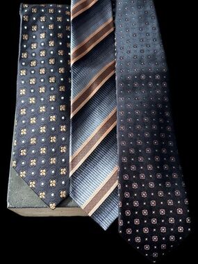 Classic Men's Black and Tan Silk Ties - 3-Pack